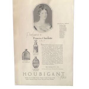 Vintage 1923 Houbigant Paris Perfume Princess Charlotte Ad Advertisement